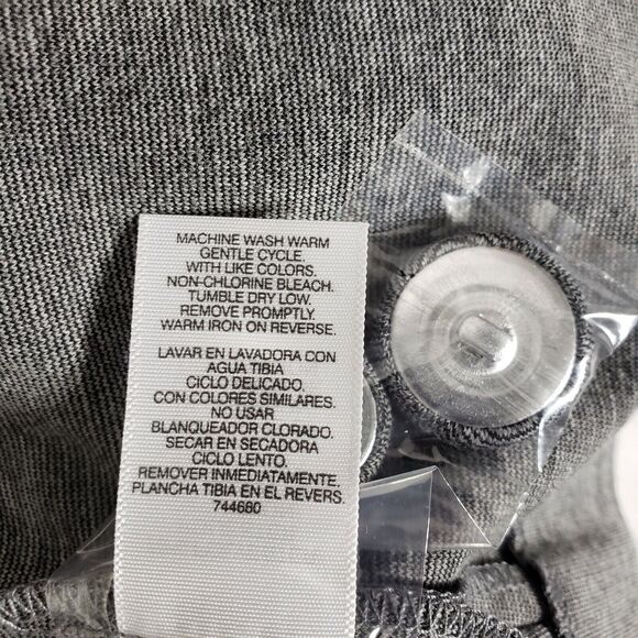 ANA Womens Blazer Jacket Large Gray Military Style Open Front Shoulder Epaulets - Picture 12 of 12